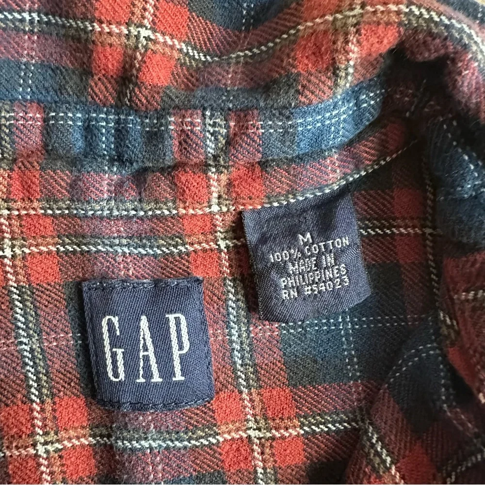 Vintage Gap kids cotton flannel shirt- Navy and Red